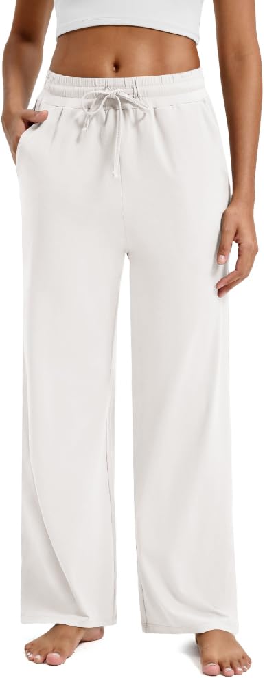 Wide Leg Pants for Woman, Loose Sweatpants Women with Pockets,Baggy Casual Drawstring Yoga Pants Long Style