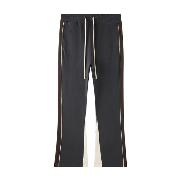 Suede Flare Sweatpants Women Baggy Patchwork Casual 90s Hip Hop Mens Sweat Pants