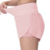 Women??s Quick Dry Running Shorts Mesh Liner High Waisted Tennis Workout Shorts Zipper Pockets