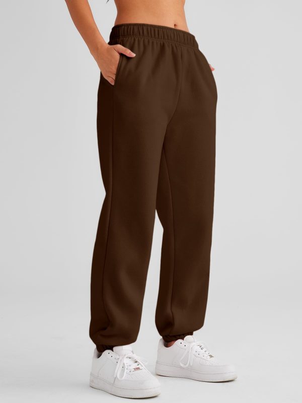 Women??s Winter Casual Baggy Fleece Lined Sweatpants Fashion High Waisted Joggers Pants Athletic Clothes with Pockets