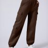 Womens Sweatpants Cargo Joggers Baggy Sweat Fall Pants Athletic Cotton Fleece Lined Casual Pants with Pockets