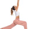 Womens Wide Leg Yoga Pants High Waisted Side Slit Joggers Casual Loose Lounge Sweatpants with Pockets- 28" / 18" Inseam