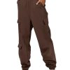 Womens Sweatpants Cargo Joggers Baggy Sweat Fall Pants Athletic Cotton Fleece Lined Casual Pants with Pockets