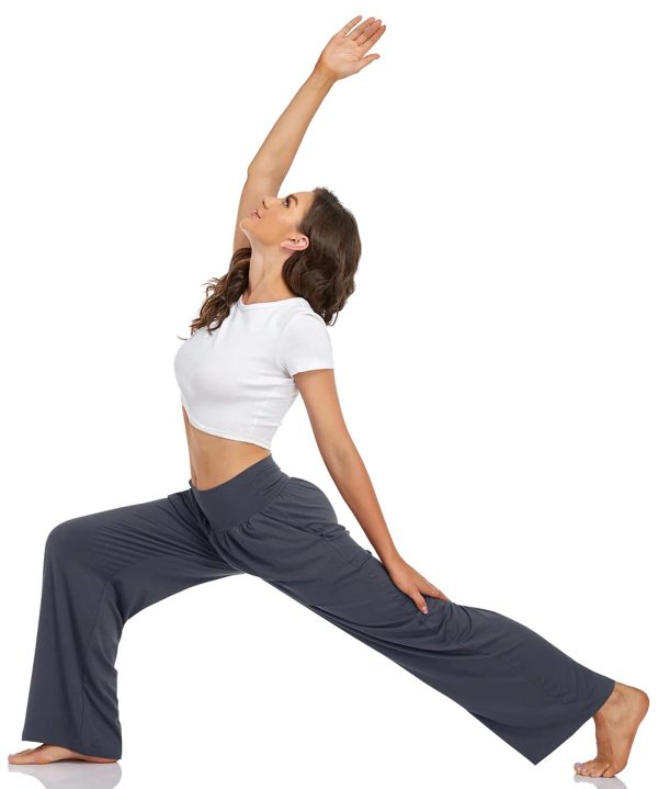 Women's Casual Loose Wide Leg Cozy Pants Yoga Sweatpants Comfy High Waisted Sports Athletic Lounge Pants with Pockets