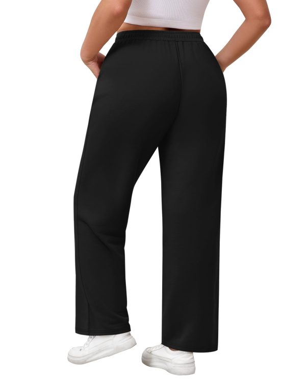 3 Pack Women's Plus Size Sweatpants Wide Leg Cargo Lounge Pants High Waist Ladies' Slacks Drawstring Jogger with Pockets
