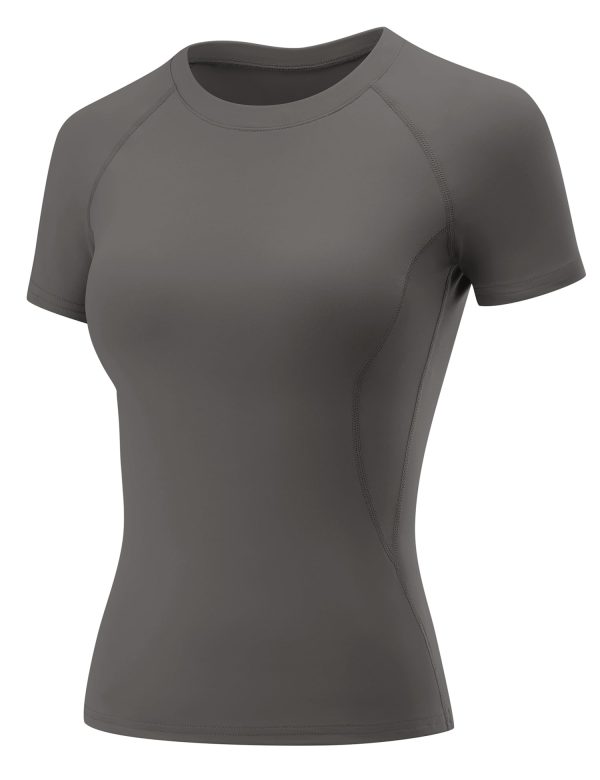 Womens Workout Tops Short Sleeve Raglan Athletic Shirts Yoga Gym Crewneck Quick Dry Tshirts