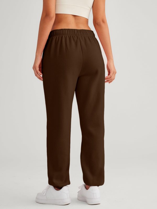 Women??s Winter Casual Baggy Fleece Lined Sweatpants Fashion High Waisted Joggers Pants Athletic Clothes with Pockets
