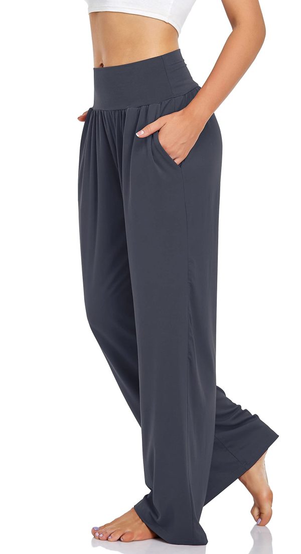 Women's Casual Loose Wide Leg Cozy Pants Yoga Sweatpants Comfy High Waisted Sports Athletic Lounge Pants with Pockets