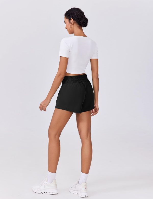 612OynQTq7L.jpg Womens Light Weight Athletic Shorts High Waisted Linerless Active Short Casual Quick Dry Lounge Shorts with Pockets
