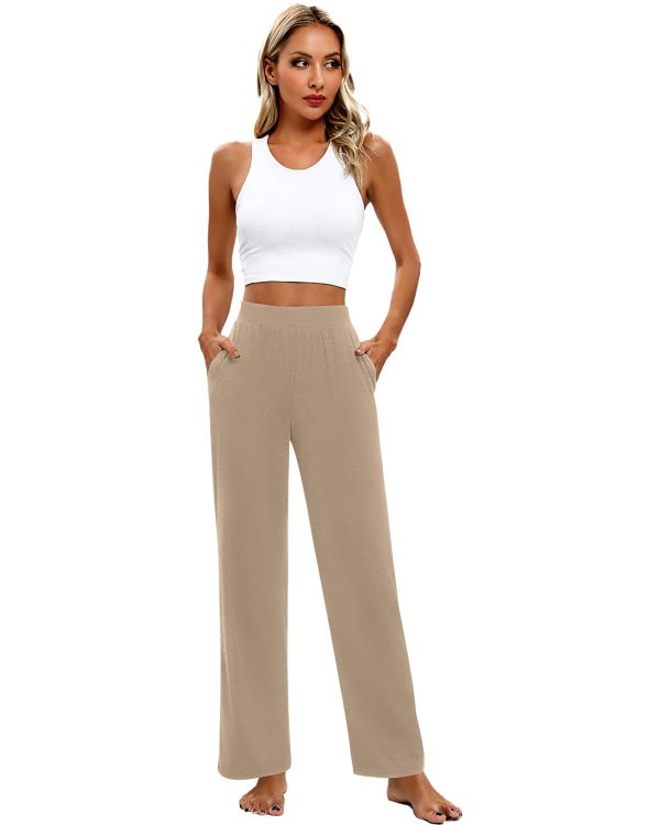 3 Pack Women's Lounge Pants, Cozy Wide Leg Lounge Pants with Pockets Loose Flowy Yoga Sweatpants Workout Comfy Jogger