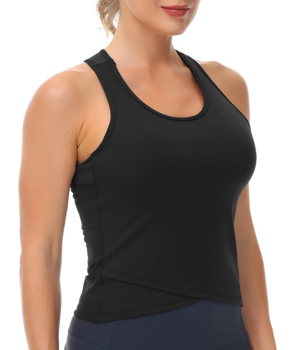Womens' Racerback Workout Tank Tops with Built in Bra Sleeveless Slim Fit
