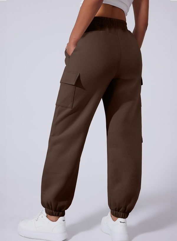 Womens Sweatpants Cargo Joggers Baggy Sweat Fall Pants Athletic Cotton Fleece Lined Casual Pants with Pockets