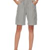 Women's High Waist Bermuda Shorts Loose Drawstring Capri Pants with Pockets Wide Leg Summer Shorts