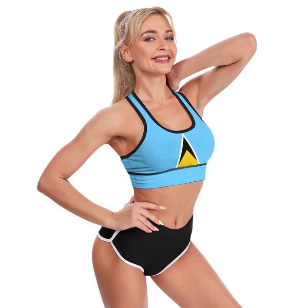 Saint Lucia Flag Women's Sports Bra Padded Support Bras Yoga Workout Tank Top