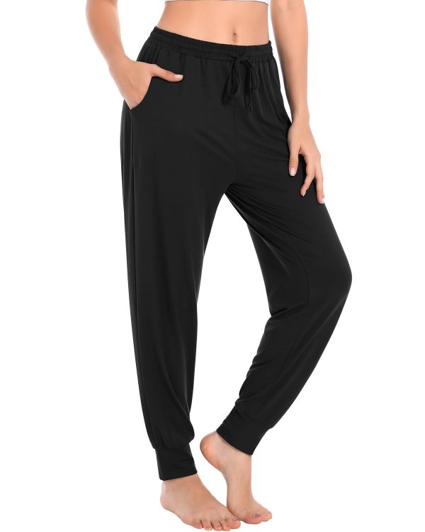 Womens Yoga Sweatpants Loose Lightweight Workout Joggers Pants Drawstring Comfy Casual Lounge Pants with Pockets