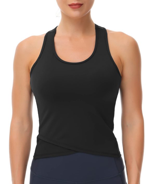 Womens' Racerback Workout Tank Tops with Built in Bra Sleeveless Slim Fit