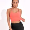 Strappy Sports Bras for Women High Support Longline Open Back Workout Tops Padded Cross Yoga Crop Tank Built in Bra