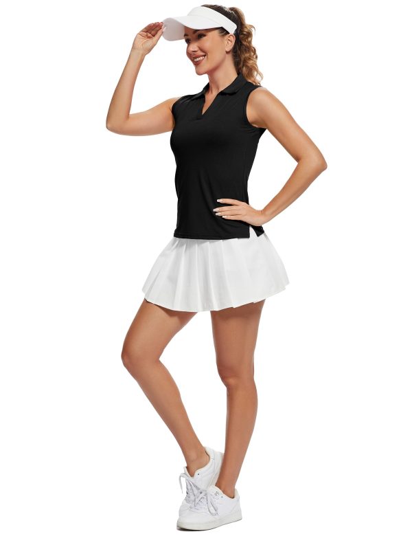 Women's Sleeveless Golf Shirts UPF 50+ Quickly Dry Tennis Polo Lightweight Sports Athletic Tank Tops