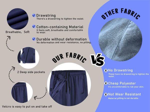 Unisex Tear Away Pants 2 Side Snaps Post Surgery Breakaway Pant Full Open Down Cotton Rip Off Pants for Hip Replacement