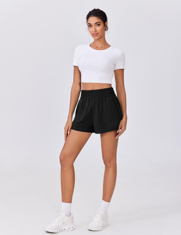 61O-tK4kfAL.jpg Womens Light Weight Athletic Shorts High Waisted Linerless Active Short Casual Quick Dry Lounge Shorts with Pockets
