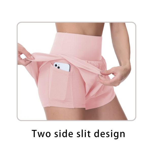 61O0Ni5VKWL.jpg Women??s Quick Dry Running Shorts Mesh Liner High Waisted Tennis Workout Shorts Zipper Pockets