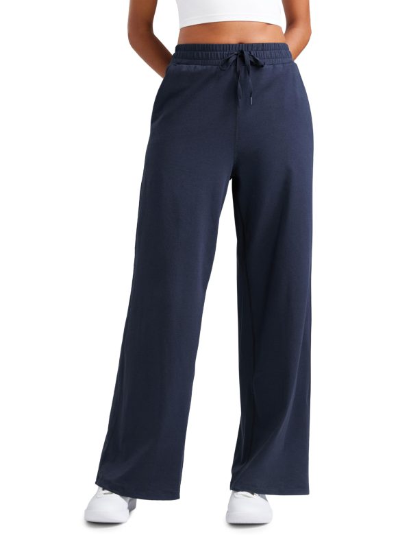 Cloud Jersey Wide Leg Sweatpants Women 30?? High Waisted Casual Lounge Pajama Travel Pants with Pockets