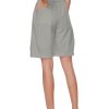 Women's High Waist Bermuda Shorts Loose Drawstring Capri Pants with Pockets Wide Leg Summer Shorts
