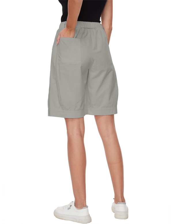 61ULoc9SFyL.jpg Women's High Waist Bermuda Shorts Loose Drawstring Capri Pants with Pockets Wide Leg Summer Shorts