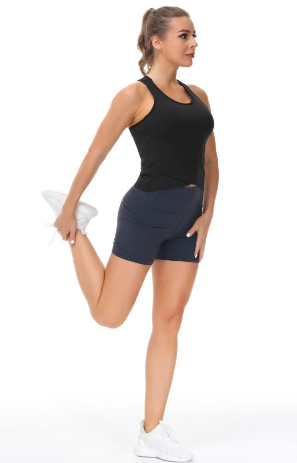 Womens' Racerback Workout Tank Tops with Built in Bra Sleeveless Slim Fit