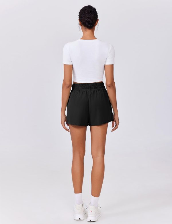 61aSbxJ2kCL.jpg Womens Light Weight Athletic Shorts High Waisted Linerless Active Short Casual Quick Dry Lounge Shorts with Pockets