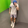 Mens Flame Graphic Basketball Shorts Cool Retro Running Athletic Shorts Drawstring Waist Casual Track Shorts