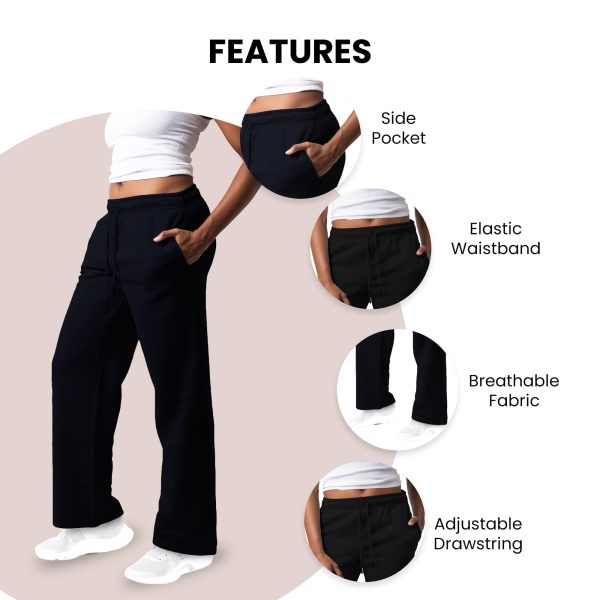 61bM4r5ywyL.jpg 3 Pack Sweatpants Women, Wide Leg Womens Sweatpants, Workout - Yoga Pants (Available in Plus)