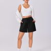Womens Athletic Sweat Shorts Soft Drawstring High Waisted Active Short Comfy Casual Lounge Shorts with Pockets