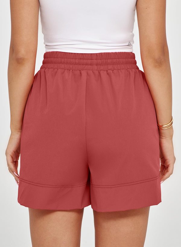 Athletic Shorts for Women Gym Workout Running Shorts Quick Dry with Zipper Pockets Elastic High Waisted Fitness