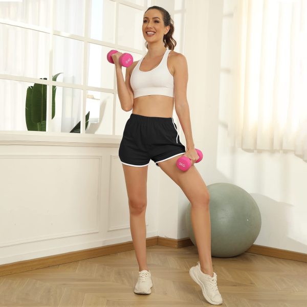 61cp19UluL.jpg 4 Pack Women's Cotton Dance Yoga Sports Short Summer Running Athletic Pant Waistband Loose Shorts for Women