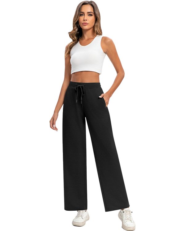 2 Pack Women Sweatpants Drawstring Waist Loose Yoga Baggy Joggers Casual Wide Leg Pants with Pockets