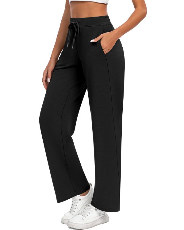 2 Pack Women Sweatpants Drawstring Waist Loose Yoga Baggy Joggers Casual Wide Leg Pants with Pockets