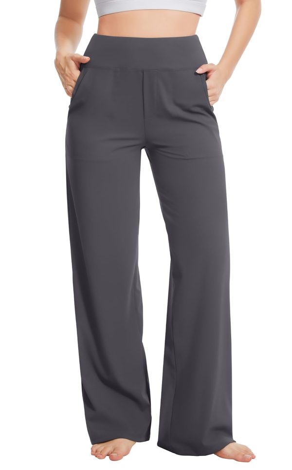 Yoga Pants Women Wide Leg Pants High Waist Stretch Dress Casual Sweatpants Lounge Pants with Pockets