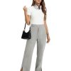 Women's Fleece Lined Sweatpants High Waisted Slit Wide Leg Baggy Pants Workout Lounge Drawstring Zipper Pockets