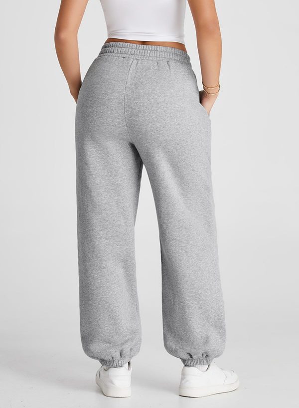 Women's V Crossover Waist Sweatpants Baggy Y2K Jogger Pants Wide Leg Fleeced Lounge Pants