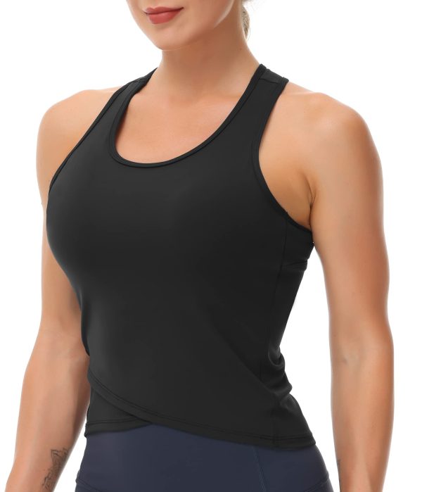 Womens' Racerback Workout Tank Tops with Built in Bra Sleeveless Slim Fit