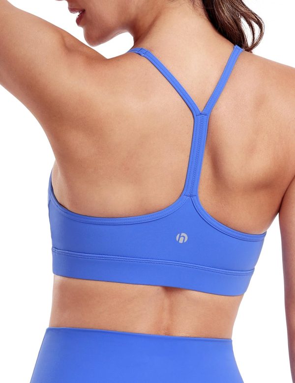 to Freest Y Back Sports Bras for Women Spaghetti Thin Strap Workout Bras Wirefree Padded Racerback Yoga Bras