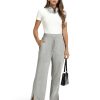 Women's Fleece Lined Sweatpants High Waisted Slit Wide Leg Baggy Pants Workout Lounge Drawstring Zipper Pockets