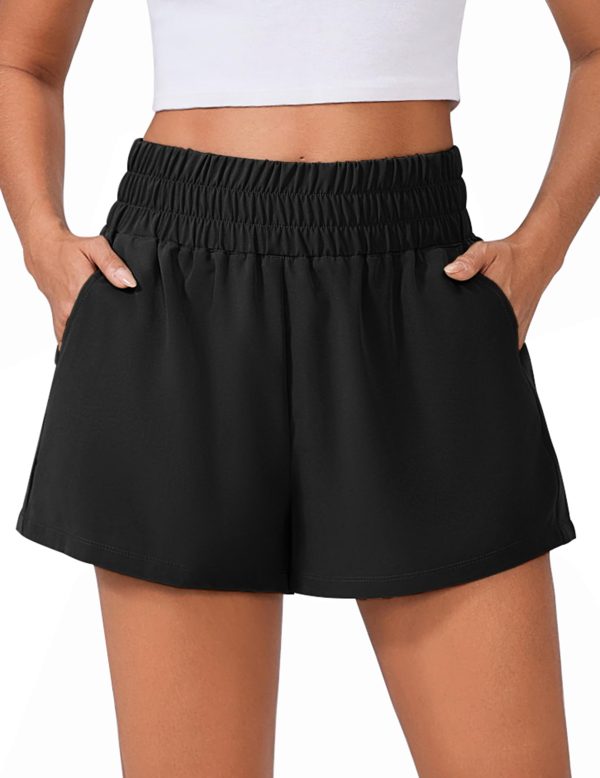 61olNE3xeQL.jpg Womens Light Weight Athletic Shorts High Waisted Linerless Active Short Casual Quick Dry Lounge Shorts with Pockets
