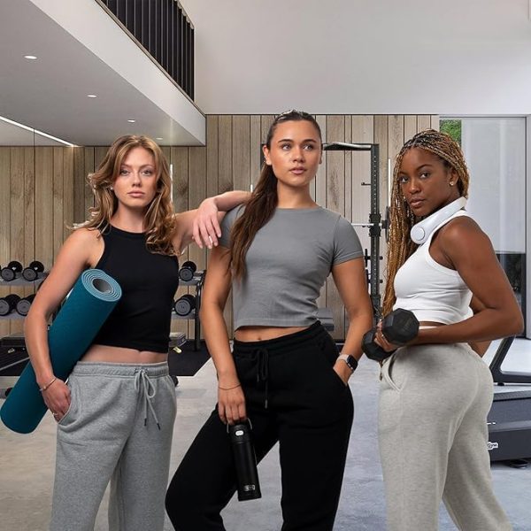 61qJiMNHqGL.jpg 3 Pack Sweatpants Women, Wide Leg Womens Sweatpants, Workout - Yoga Pants (Available in Plus)