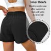 Women's Running Shorts High Waisted Athletic Shorts Summer Gym Workout Short with Zipper Pockets