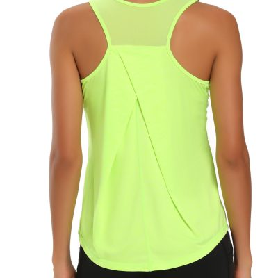 5 Pack Womens Workout Tops Mesh Racerback Tank Tops Sleeveless Athletic Gym Yoga Shirts