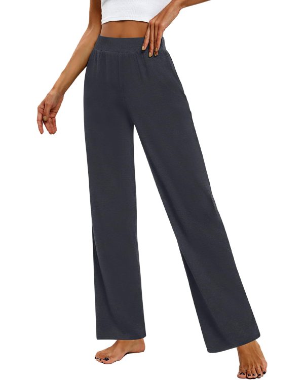 3 Pack Women's Lounge Pants, Cozy Wide Leg Lounge Pants with Pockets Loose Flowy Yoga Sweatpants Workout Comfy Jogger