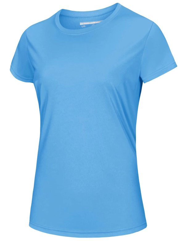 Women's Short Sleeve T-Shirts UPF 50+ Sun Protection Quick Dry Athletic Running Workout Rash Guard Tops