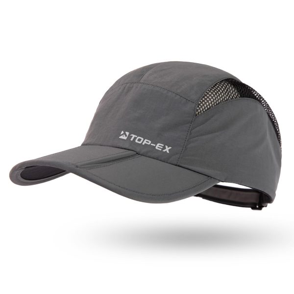 Oversized XL XXL Foldable Reflective Unstructured Design Running Breathable Cooling Quick Dry Baseball Caps